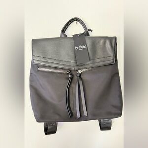 Botkier Black Leather Trim Backpack Mini On the go BN